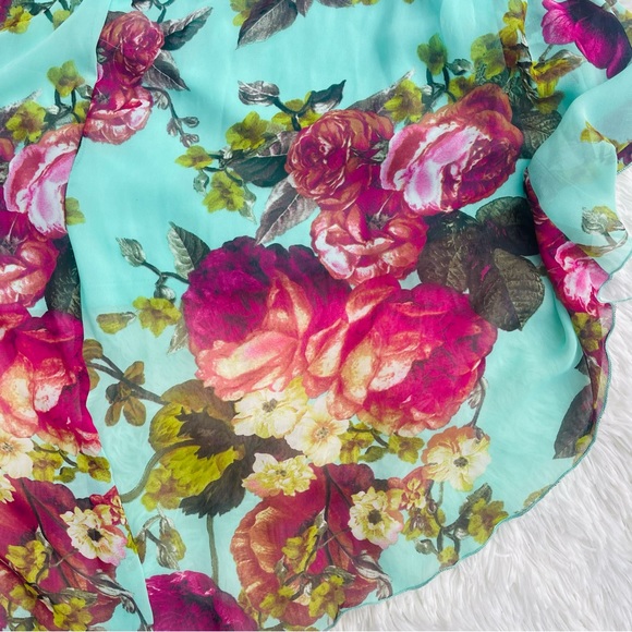 Romeo & Juliet Couture Mint Green Floral Hi Low Dress | Size L | NWT - Picture 9 of 9